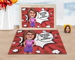 Kişiye Özel Kız Çocuk Kolay Yetişmiyor Karikatürlü 1000 Parça Profesyonel Puzzle-5
