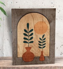 BK Gift Botanical Art Tasarımlı Dekoratif Mini Kanvas Tablo 15x20cm-1
