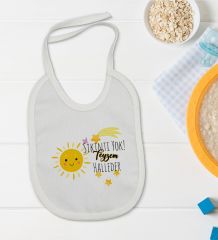 BK Kids Sıkıntı Yok Teyzem Halleder Tasarımlı Bebek Body Zıbın ve Mama Önlüğü Hediye Seti - Model 1