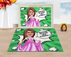 Kişiye Özel Kız Çocuk Kolay Yetişmiyor Karikatürlü 1000 Parça Profesyonel Puzzle-4