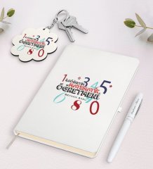 Kişiye Özel İlköğretim Matematik Öğretmeni Beyaz Defter Kalem Ve Anahtarlık Hediye Seti