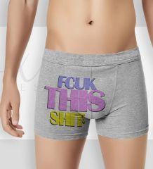BK Gift Fcuk This Shit Tasarımlı Erkek Boxer Serisi - 1