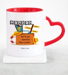 Kişiye Özel Mesleki Rehber Kırmızı Kalpli Kupa Bardak