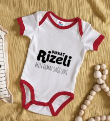 BK Kids Dikkat Rizeli Tasarımlı Kırmızı Bebek Body Zıbın-1