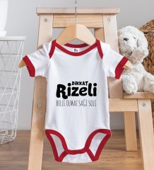 BK Kids Dikkat Rizeli Tasarımlı Kırmızı Bebek Body Zıbın-1