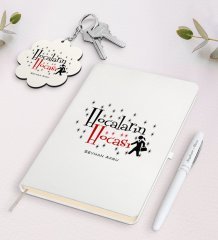 Kişiye Özel Hocaların Hocası Beyaz Defter Kalem Ve Anahtarlık Hediye Seti-2