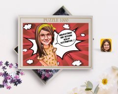 Kişiye Özel Kız Çocuk Kolay Yetişmiyor Karikatürlü 1000 Parça Profesyonel Puzzle-2