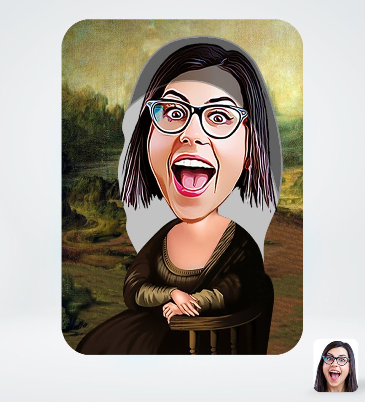 Kişiye Özel Mona Lisa Tasarımlı Dijital Karikatür-1