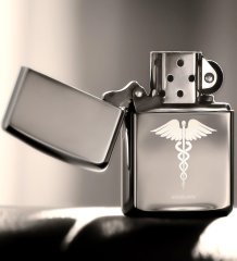 Kişiye Özel Doktor Benzinli Gümüş Gri Metal Çakmak - 4