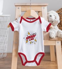 BK Kids Dikkat Laz Tasarımlı Kırmızı Bebek Body Zıbın-1