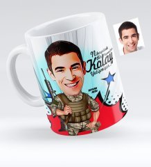 Kişiye Özel Uzman Çavuş Karikatür Beyaz Kupa Bardak - 1
