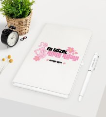 Kişiye Özel En Güzel Anne Adayı Beyaz Defter Kalem Seti - 3