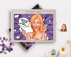 Kişiye Özel Kadın Kolay Yetişmiyor Karikatürlü 1000 Parça Profesyonel Puzzle-7