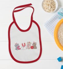BK Kids Cute Tasarımlı Kırmızı Bebek Mama Önlüğü-2