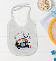 BK Kids Sevimli Sürücü Tasarımlı Bebek Body Zıbın ve Mama Önlüğü Hediye Seti - Model 1