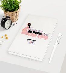 Kişiye Özel En Güzel Anne Adayı Beyaz Defter Kalem Seti - 2