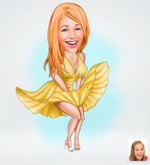 Kişiye Özel Marilyn Monroe Tasarımlı Dijital Karikatür-1