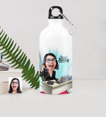 Kişiye Özel Bayan CEO Karikatürlü Metal Suluk (500 ml.) 1