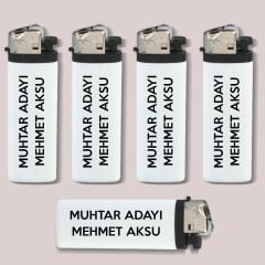 Muhtar Adaylarına Özel Promosyon Beyaz I-Lighter Taşlı Siboplu Çakmak, Seçim Promosyon Ürünleri (250 Adet)