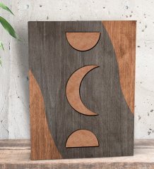 BK Gift Ay Tasarımlı Dekoratif Mini Kanvas Tablo 15x20cm-3
