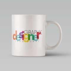 Kişiye Özel Grafik Tasarımcı Temalı Beyaz Kupa Bardak - 4