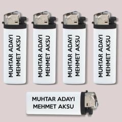 Muhtar Adaylarına Özel Promosyon Beyaz I-Lighter Taşlı Siboplu Çakmak, Seçim Promosyon Ürünleri (100 Adet)