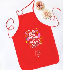 BK Gift Kişiye Özel İsimli Anneler Günü Tasarımlı Kırmızı Mutfak Önlüğü, Aşçı Önlüğü, Şef Önlüğü, Anneye Hediye-11
