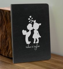 BK Gift Sevgiliye Özel İsimli Siyah Defter ve Gold Cam Matara Hediye Seti-11, Sevgiliye Hediye, Sevgililer Günü, Yeni İş Hediyesi