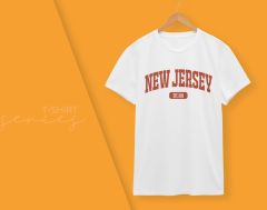 BK Gift New Jersey Tasarımlı Erkek Beyaz T-shirt, Arkadaşa Hediye, Doğum Günü Hediyesi, Trend Tişört, Sevgili Hediyesi-1