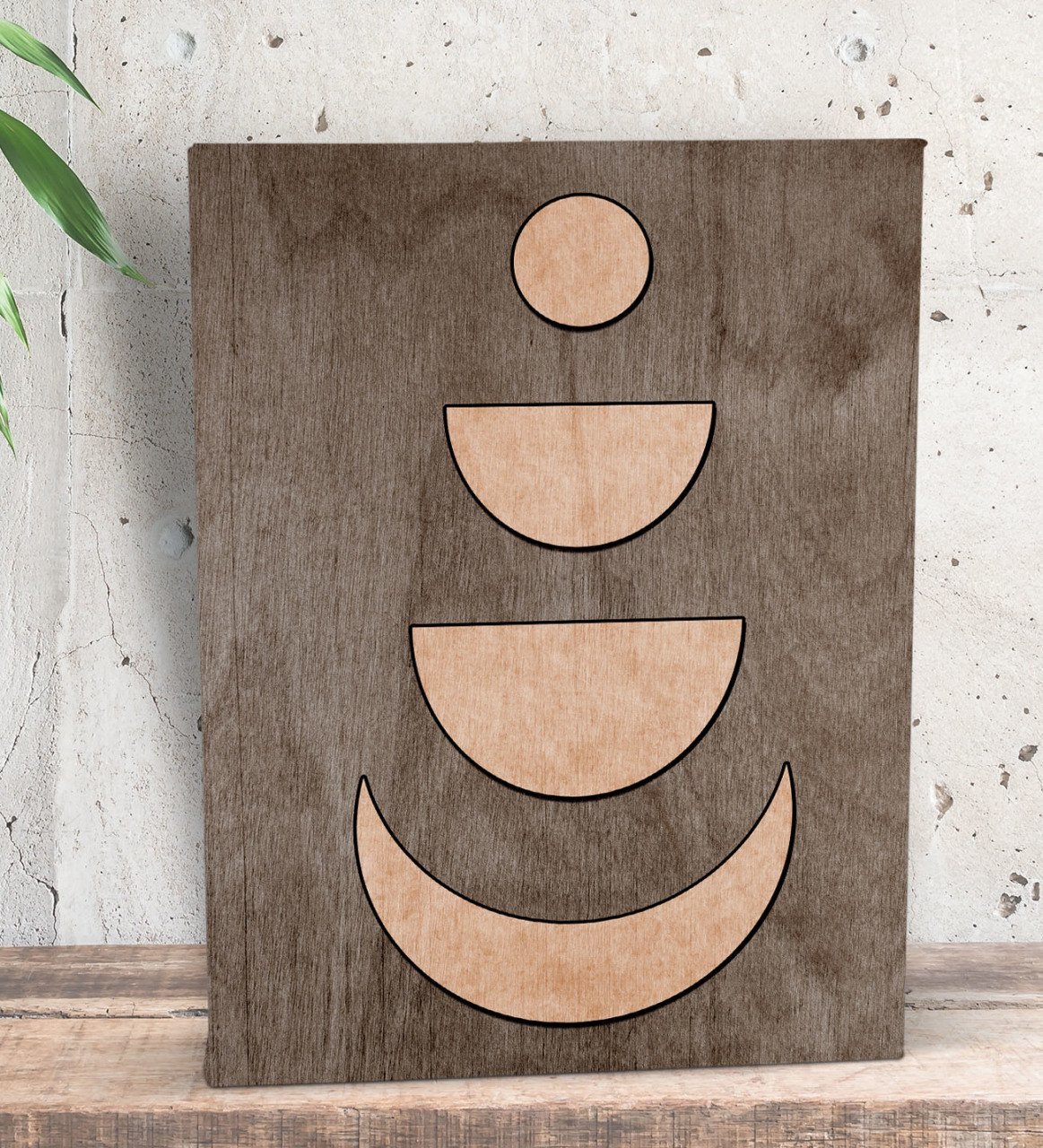 BK Gift Ay Tasarımlı Dekoratif Mini Kanvas Tablo 15x20cm-2