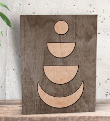 BK Gift Ay Tasarımlı Dekoratif Mini Kanvas Tablo 15x20cm-2