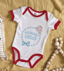 BK Kids Dayısının Kızanı Tasarımlı Kırmızı Bebek Body Zıbın-1