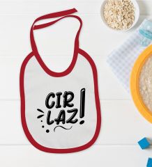 BK Kids Cırlaz Tasarımlı Kırmızı Bebek Mama Önlüğü-1