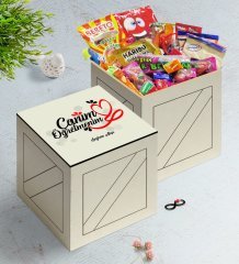 Kişiye Özel Canım Öğretmenim Ahşap Kutuda Nostaljik Lezzetler Hediye Seti-1