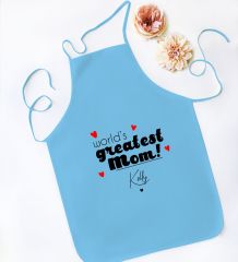 BK Gift Kişiye Özel İsimli Anneler Günü Tasarımlı Mavi Mutfak Önlüğü, Aşçı Önlüğü, Şef Önlüğü, Anneye Hediye-22
