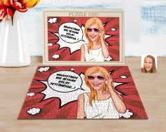 Kişiye Özel Kadın Kolay Yetişmiyor Karikatürlü 1000 Parça Profesyonel Puzzle-4