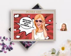 Kişiye Özel Kadın Kolay Yetişmiyor Karikatürlü 1000 Parça Profesyonel Puzzle-4