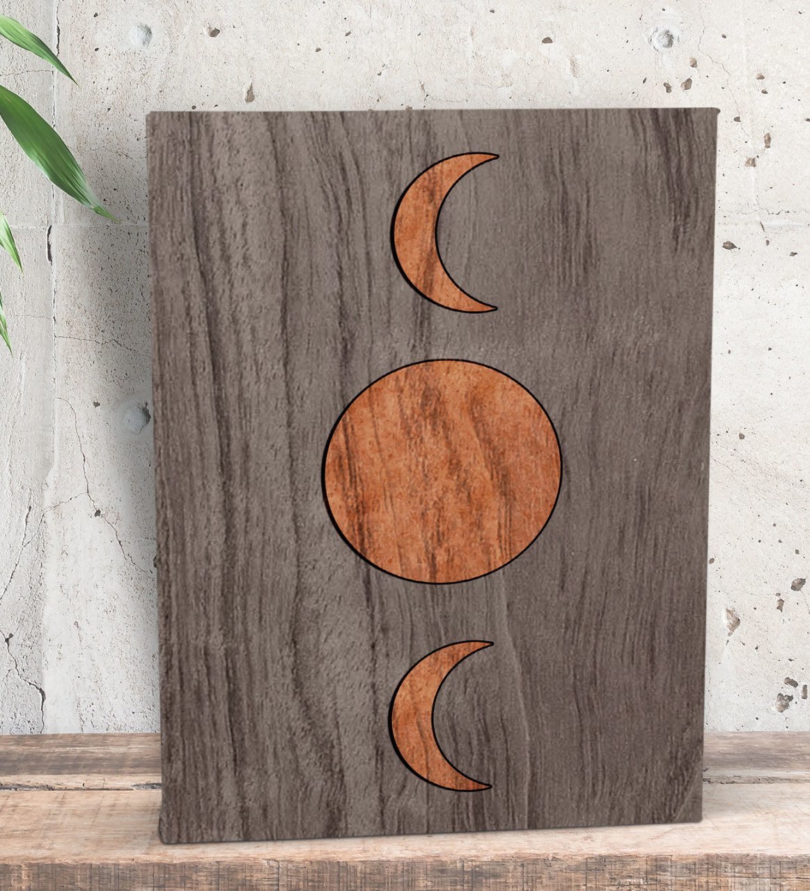 BK Gift Ay Tasarımlı Dekoratif Mini Kanvas Tablo 15x20cm-1