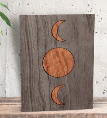 BK Gift Ay Tasarımlı Dekoratif Mini Kanvas Tablo 15x20cm-1