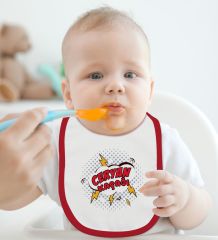 BK Kids Ceryan Kaçağı Tasarımlı Kırmızı Bebek Mama Önlüğü-1