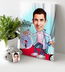 Kişiye Özel Bay Elektrik Mühendisi Karikatür Kanvas Tablo (30 x 50 cm.) - 1