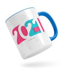 BK Gift Kişiye Özel 2023 Mutlu Yıllar Mavi Kupa Bardak-6