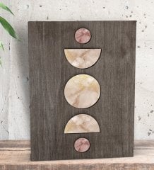 BK Gift Ay ve Güneş Tasarımlı Dekoratif Mini Kanvas Tablo 15x20cm-2