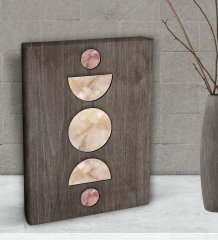 BK Gift Ay ve Güneş Tasarımlı Dekoratif Mini Kanvas Tablo 15x20cm-2