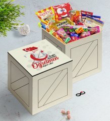 Kişiye Özel Bugün Günlerden Öğretmen Ahşap Kutuda Nostaljik Lezzetler Hediye Seti-2