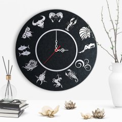 Dekoratif Astroloji Tasarımlı Ahşap Duvar Saati - 3
