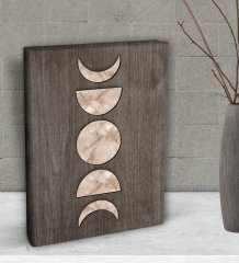 BK Gift Ay ve Güneş Tasarımlı Dekoratif Mini Kanvas Tablo 15x20cm-1
