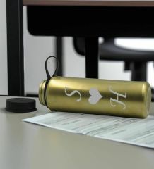 BK Gift Sevgiliye Özel İsimli Siyah Defter ve Gold Cam Matara Hediye Seti-7, Sevgiliye Hediye, Sevgililer Günü, Yeni İş Hediyesi