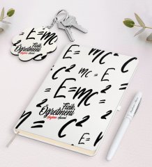Kişiye Özel Fizik Öğretmeni Beyaz Defter Kalem Ve Anahtarlık Hediye Seti-3