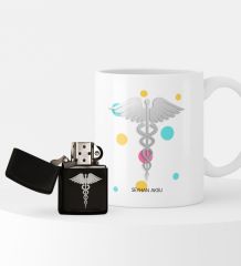 Kişiye Özel Doktor Temalı Çakmak ve Kupa Seti - 4